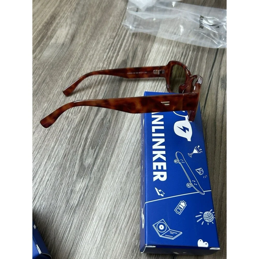 Vanlinker  Retro Polarized Rectangle Sunglasses Soft-Square Frame Tortoiseshell